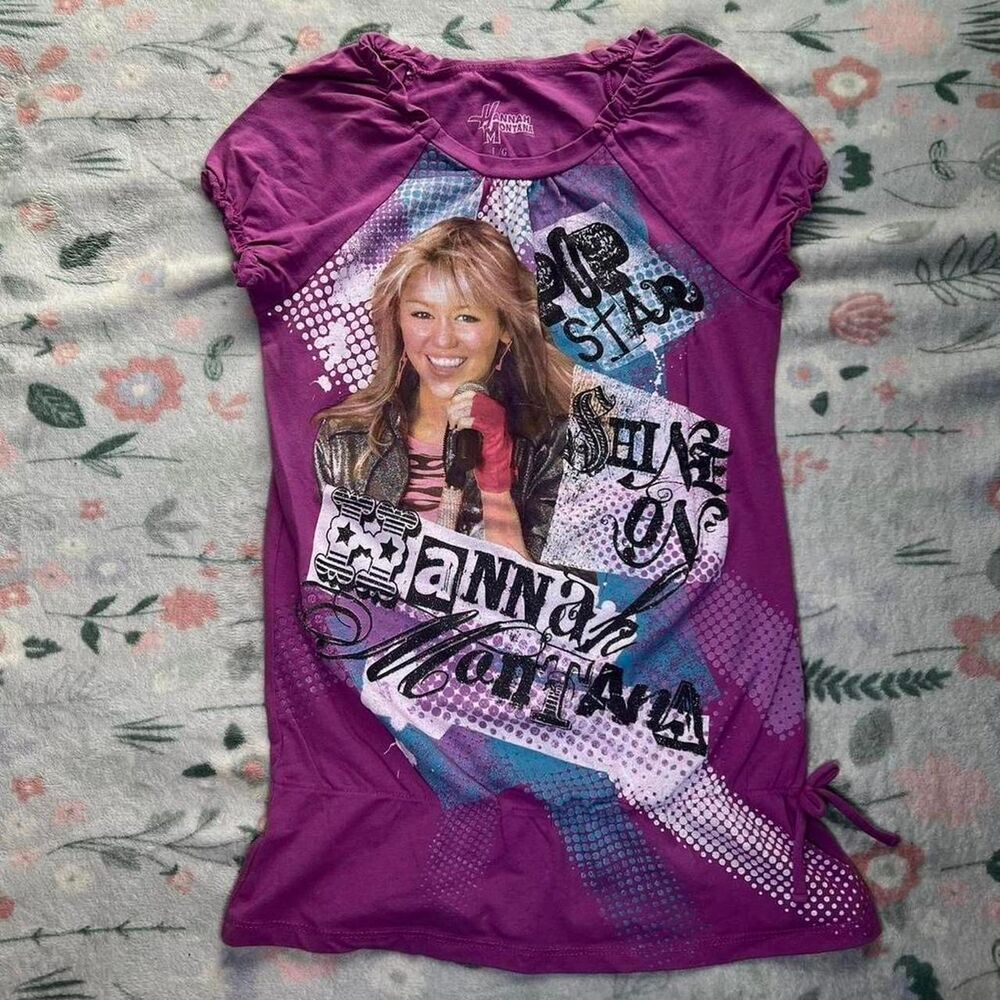 Vintage Y2K Hannah Montana Disney Channel T-Shirt - Size Kids Large